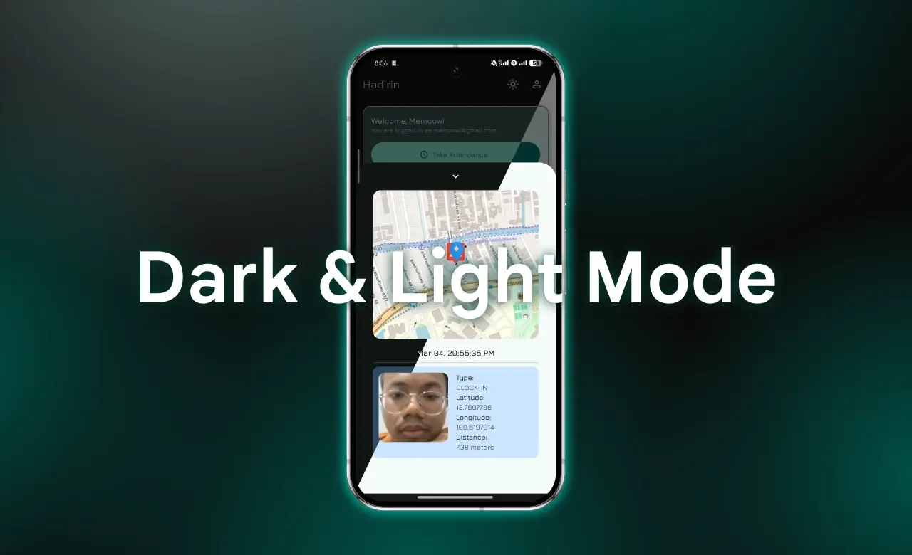 Dark and Light Mode — attendance detail screen