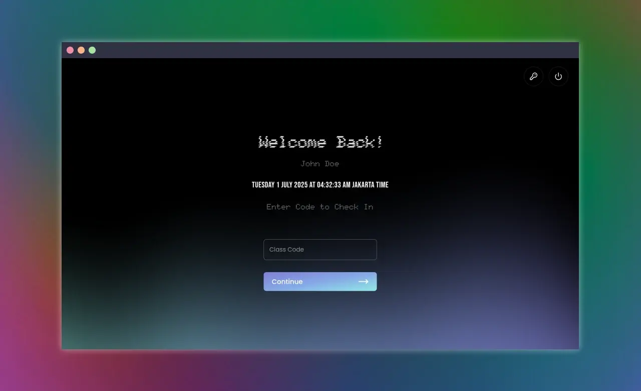 Student check-in with class code