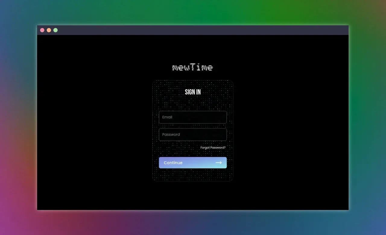 Sign in page