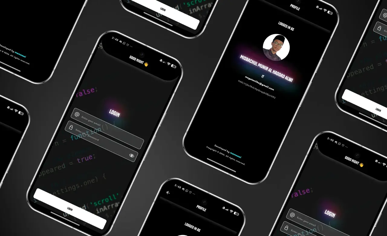 Profile and Login screens